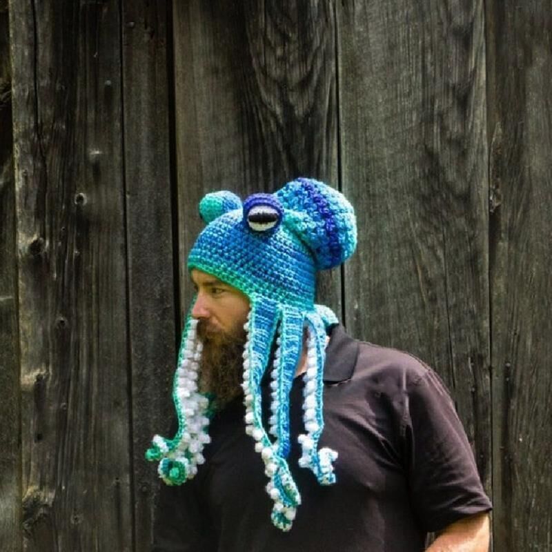 New Adult Hat Tricky And Funny Octopus Headgear Handmade Crochet Woolen Hat - CanvasSphere #