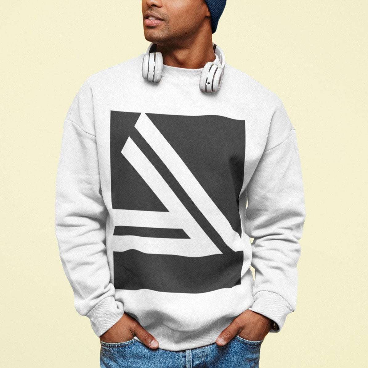 Men’s Double Slanted Logo Crewneck Sweatshirt | Stylish & Comfy