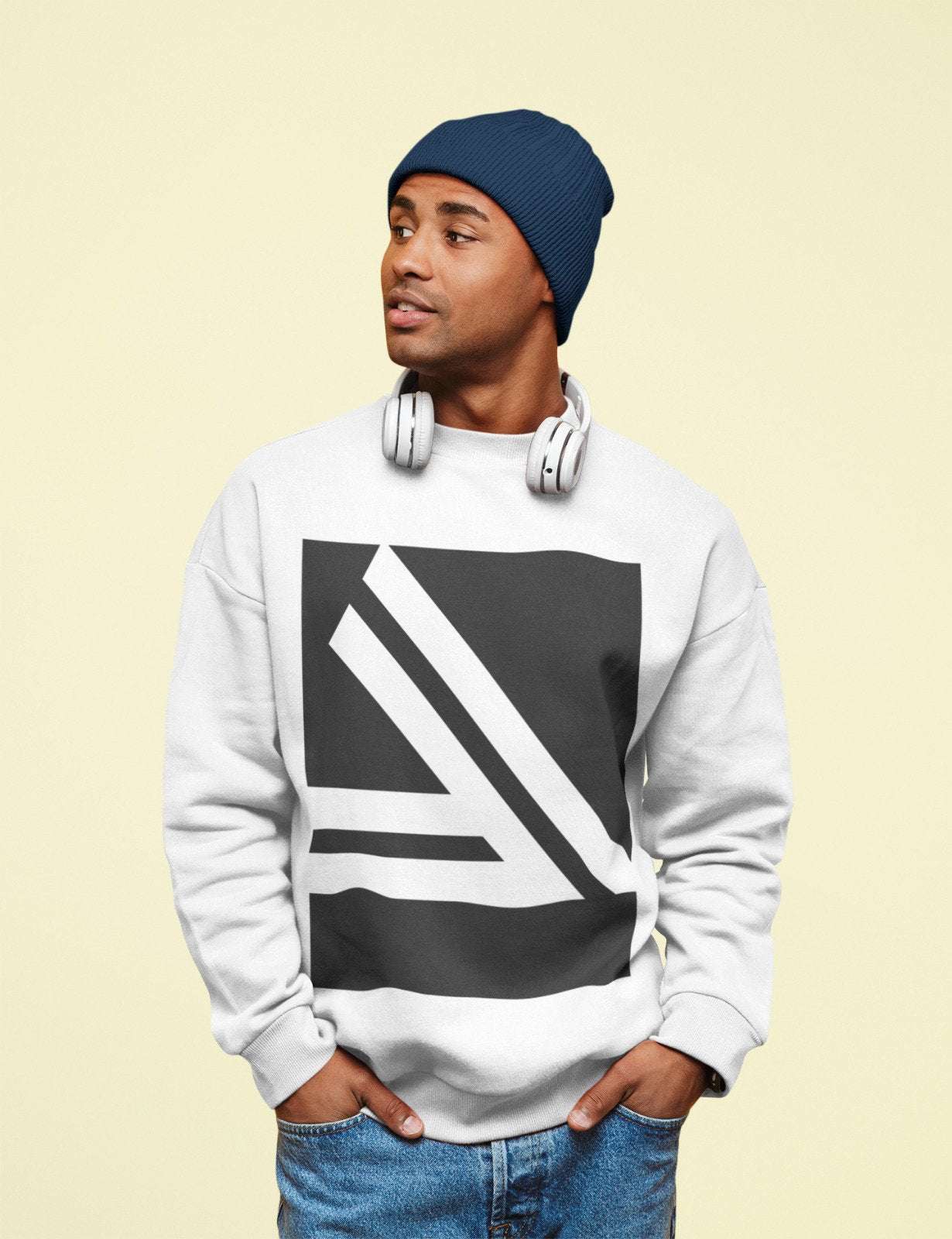 Men’s Double Slanted Logo Crewneck Sweatshirt | Stylish & Comfy