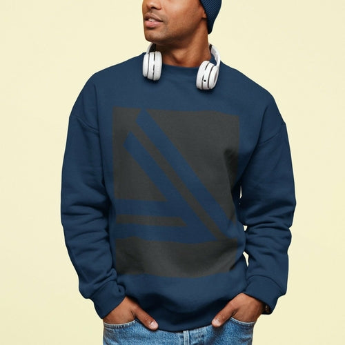 Men’s Double Slanted Logo Crewneck Sweatshirt | Stylish & Comfy