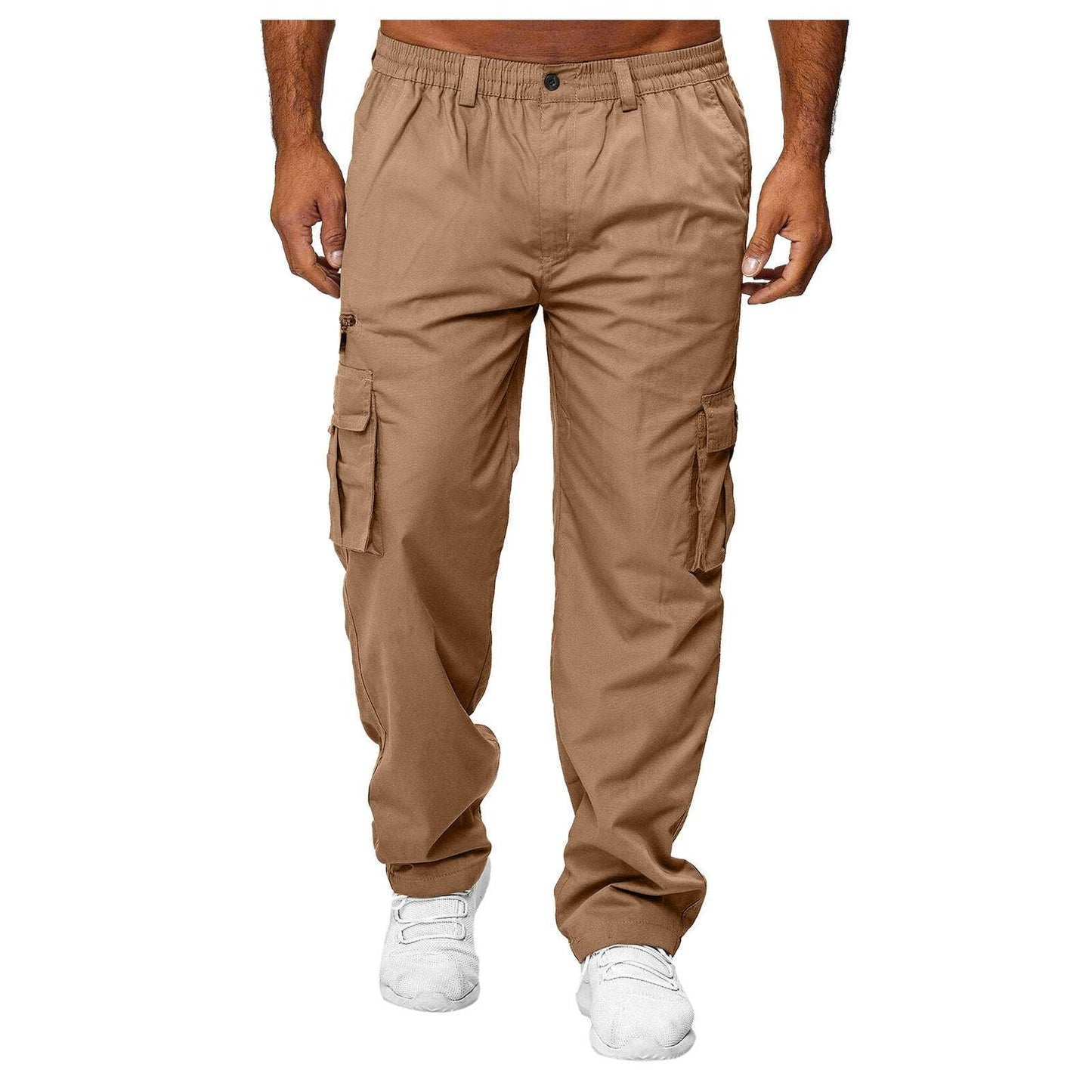 Men's Casual Multi-pocket Loose Straight Cargo Pants - CanvasSphere #