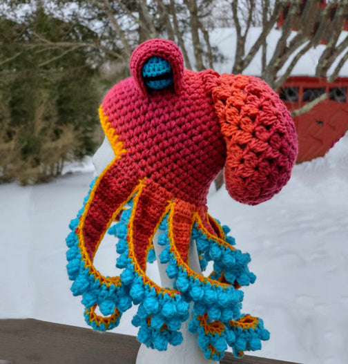 New Adult Hat Tricky And Funny Octopus Headgear Handmade Crochet Woolen Hat - CanvasSphere #