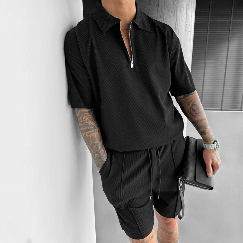 Casual Short Sleeve Shirts and Shorts Men's Set