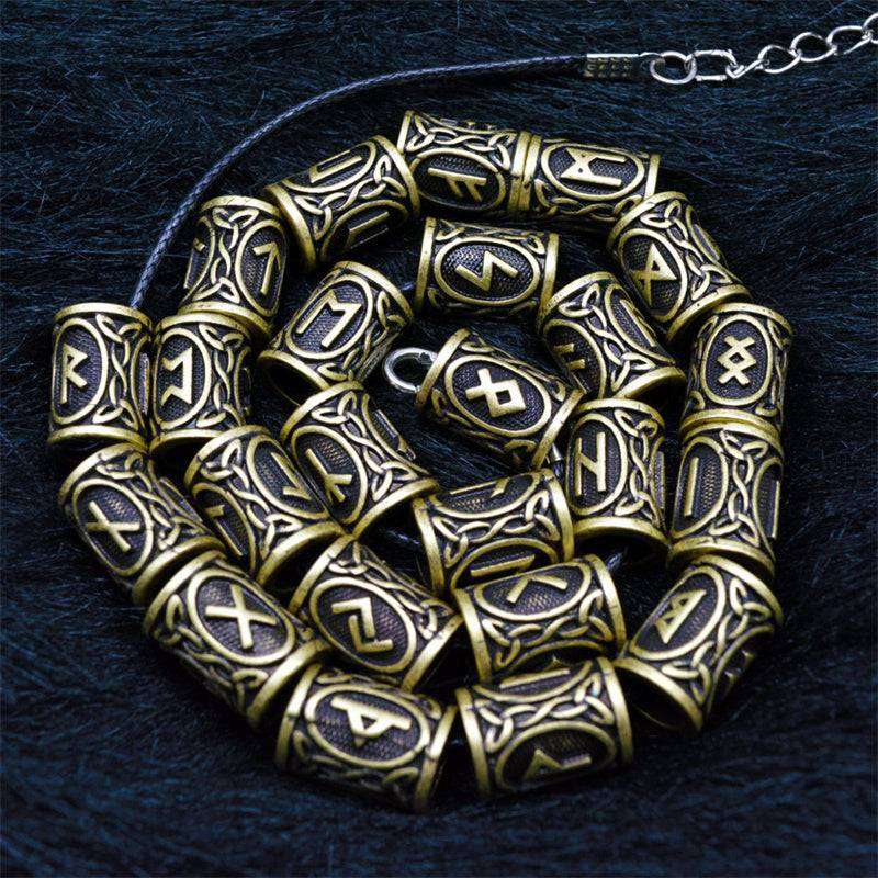 Set Of Viking Rune Beard Beads