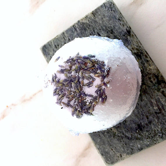 Organic Bath Bomb Calm Bomb- TWO SIZES lavender - CanvasSphere